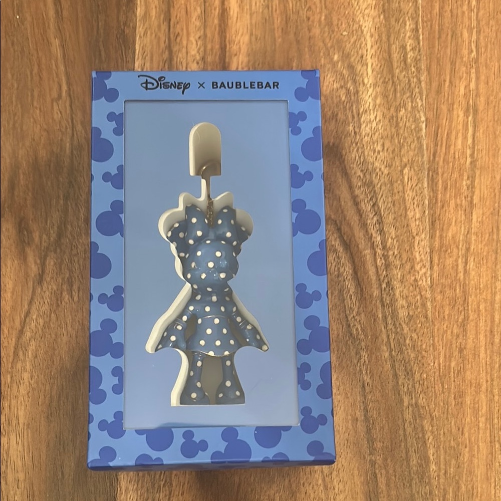 Disney BaubleBar Polka Dot Blue and White Bag Charm